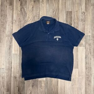 Vintage Indiana University Hoosiers IU embroidered navy blue retro polo shirt